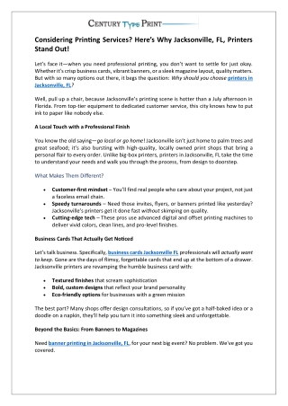 Considering Printing Services Here’s Why Jacksonville, FL, Printers Stand Out!