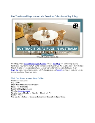 Buy Traditional Rugs in Australia Premium Collection at Buy A Rug