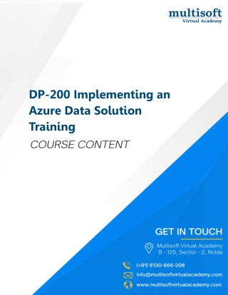 DP 200 Implementing an Azure Data Solution Training | Enroll Today