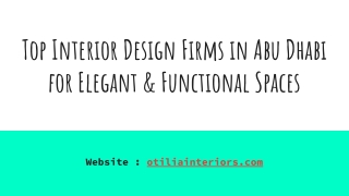 Top Interior Design Firms in Abu Dhabi for Elegant & Functional Spaces