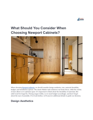 What Should You Consider When Choosing Newport Cabinets_