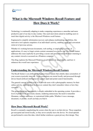 what is the microsoft windows recall feature