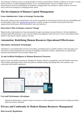 Past Pay-roll: Exactly How Human Funding Management Defines the Future of HR Con