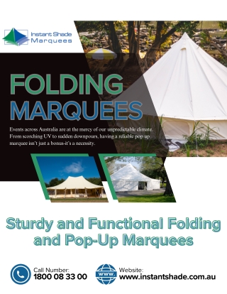 Sturdy and Functional Folding and Pop-Up Marquees