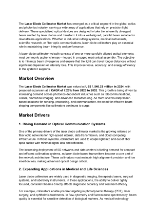Laser Diode Collimator Market  : Size, Trends, and Growth Analysis 2032