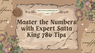 Master the Numbers with Expert Satta King 786 Tips