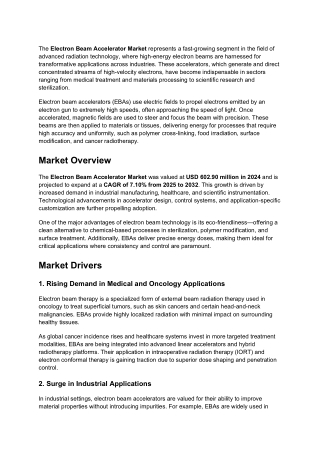 Electron Beam Accelerator Market : Size, Trends, and Growth Analysis 2032