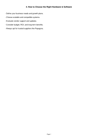 Choosing the Right Hardware & Software A Buyer's Checklist
