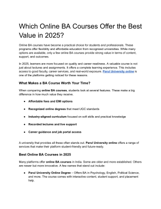 Which Online BA Courses Offer the Best Value in 2025_