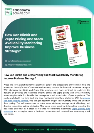 How Can Blinkit and Zepto Pricing and Stock Availability Monitoring Improve Business Strategy