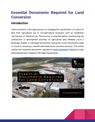 Essential Documents Required for Land Conversion_GR group