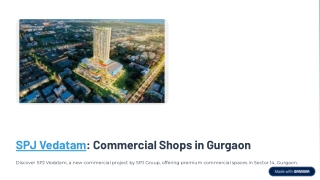 SPJ Vedatam Sector 14 – Commercial Shops for Sale in Gurgaon