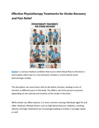 Effective Physiotherapy Treatments for Stroke Recovery and Pain Relief