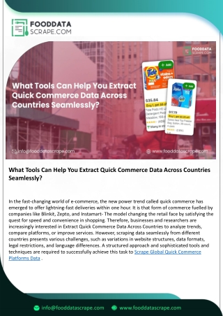 What Tools Can Help You Extract Quick Commerce Data Across Countries Seamlessly