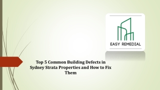 Top 5 Common Building Defects in Sydney Strata Properties and How to Fix Them