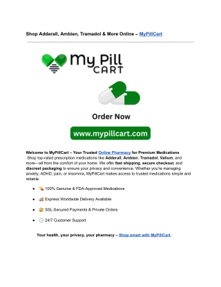 Shop Adderall, Ambien, Tramadol & More Online – MyPillCart