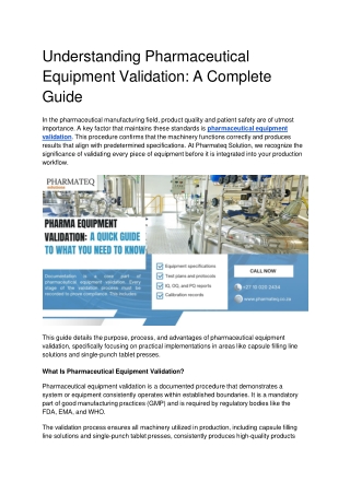 Understanding Pharmaceutical Equipment Validation_ A Complete Guide