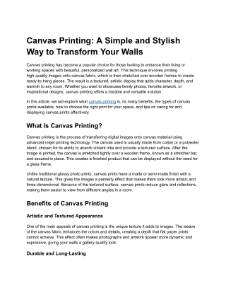 Canvas Printing