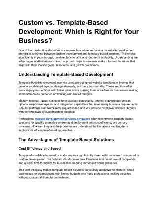 Custom vs. Template-Based Development_ Which Is Right for Your Business_