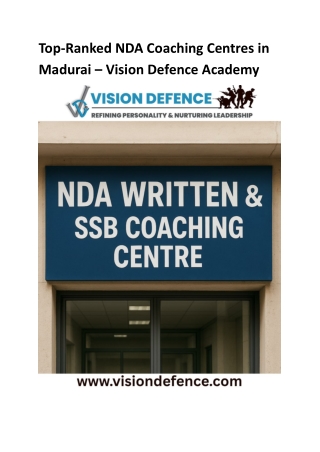 Top Ranked NDA Coaching in Madurai