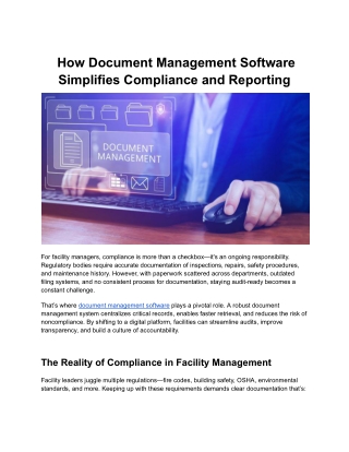 How Document Management Software Simplifies Compliance and Reporting