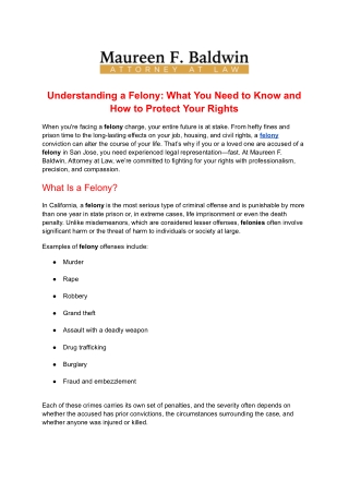 Understanding a Felony: What You Need to Know and How to Protect Your Rights
