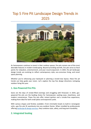 Top 5 Fire Pit Landscape Design Trends in 2025