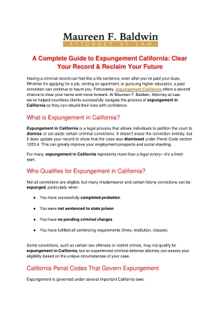 A Complete Guide to Expungement California: Clear Your Record & Reclaim Your Fut
