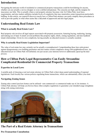 Exactly How a Clifton Park Legal Representative Can Easily Simplify Facility Res
