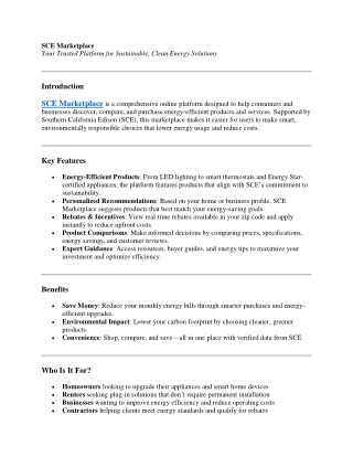SCE Marketplace