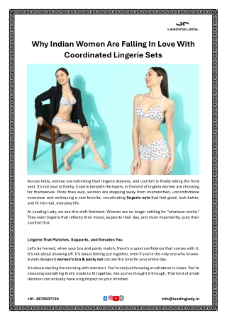 Why Indian Women Are Falling In Love With Coordinated Lingerie Sets