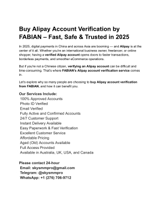 buy alipay account verification by fabian fast