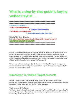 What is a step-by-step guide to buying verified PayPal ...
