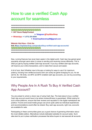 How to use a verified Cash App account for seamless