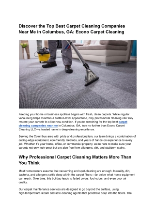 Discover the Top Best Carpet Cleaning Companies Near Me in Columbus, GA_ Econo Carpet Cleaning