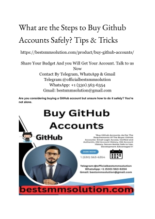 what are the steps to buy github accounts safely