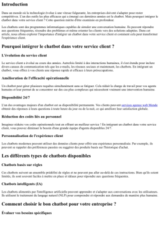 Pourquoi intégrer le chatbot dans votre service client ?