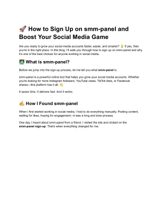 Sign Up on smm-panel and Boost Your Social Media Game