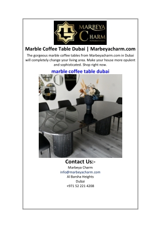 Marble Coffee Table Dubai Marbeyacharm.com.