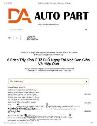 6 cách tẩy kính ô tô bị ố ngay tại nhà đơn giản và hiệu quả