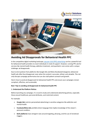 Avoiding Ad Disapprovals for Behavioral Health PPC