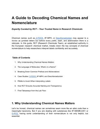 A Guide to Decoding Chemical Names and Nomenclature