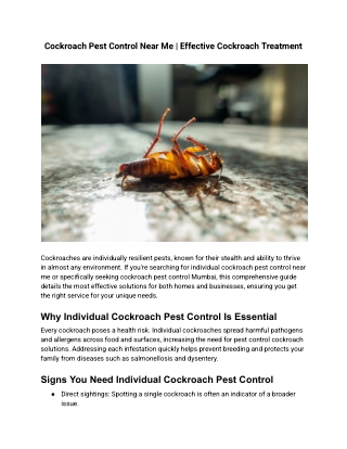 Cockroach Pest Control Near Me _ Effective Cockroach Treatment