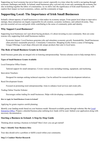 Supporting Local: The Importance of Irish Small Businesses