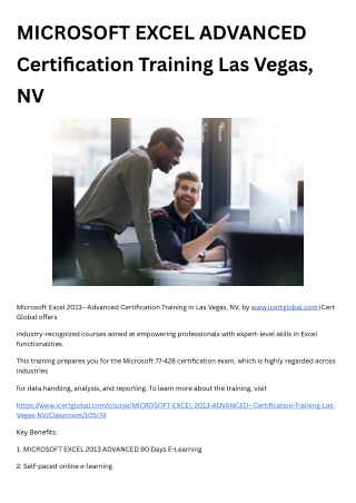 microsoft excel advanced certification training