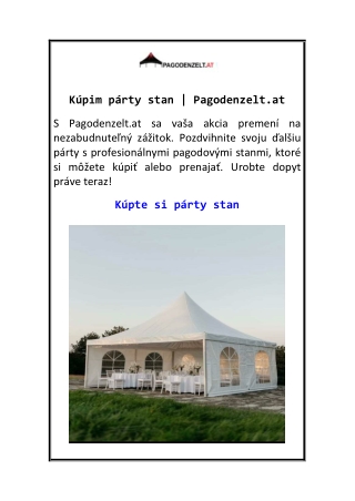 Kúpim párty stan Pagodenzelt.at