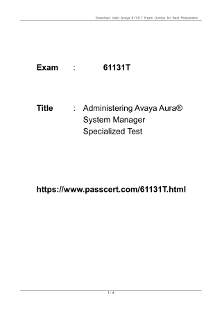 61131T Administering Avaya Aura System Manager Dumps