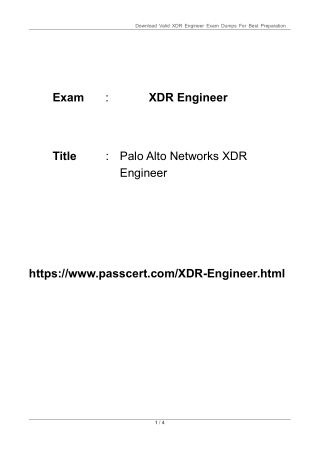 Palo Alto Networks XDR Engineer Certification Dumps