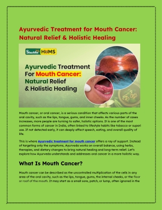 Ayurvedic Treatment for Mouth Cancer_ Natural Relief & Holistic Healing