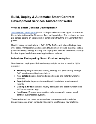 build deploy automate smart contract development